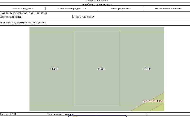 Продажа участка 10 сот. под ИЖС — Владимирская область (070136:1389)