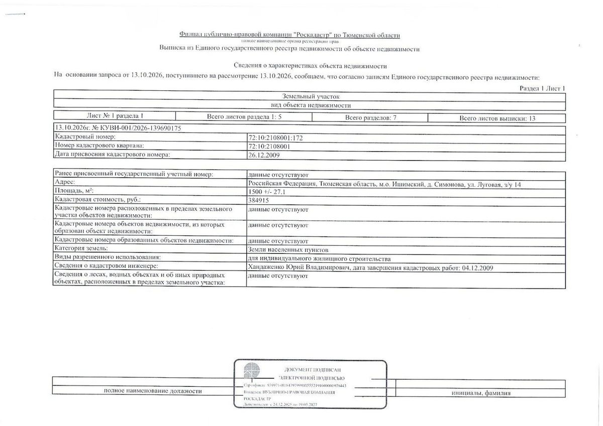Продажа участка 15 сот. под ИЖС — Тюменская область