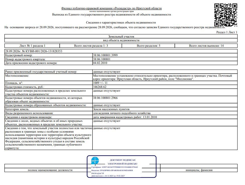Участок 10,09 сот. под ЛПХ — Иркутская область