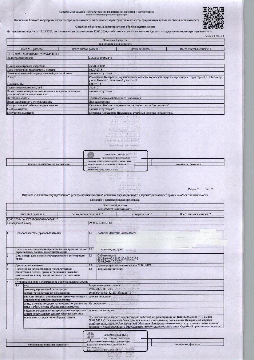 Участок 6,86 сот. под сады и ягодники