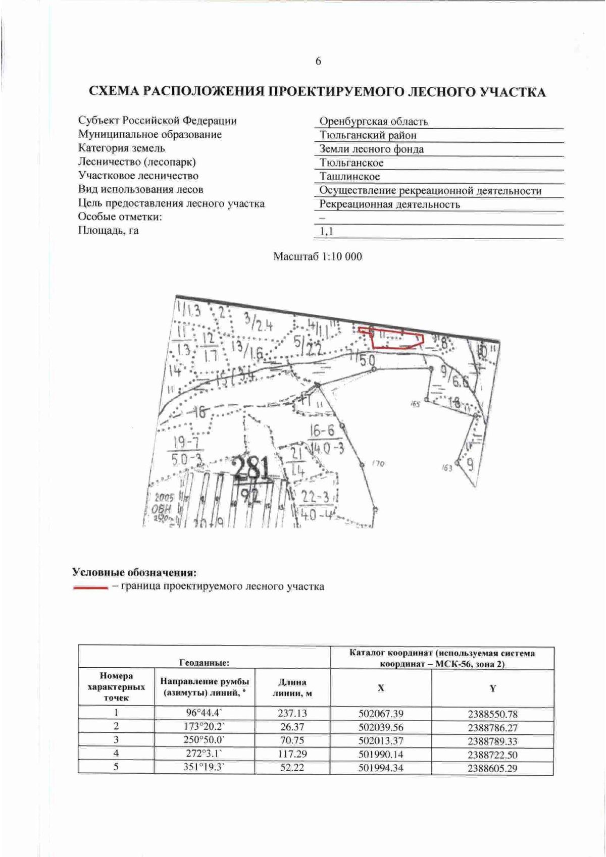 Аренда участка 1,1 га под рекреацию — обл. Оренбургская