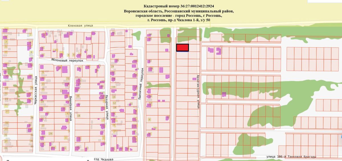 Аренда участка 10 сот. под ИЖС — Воронежская область (0012412:2924)