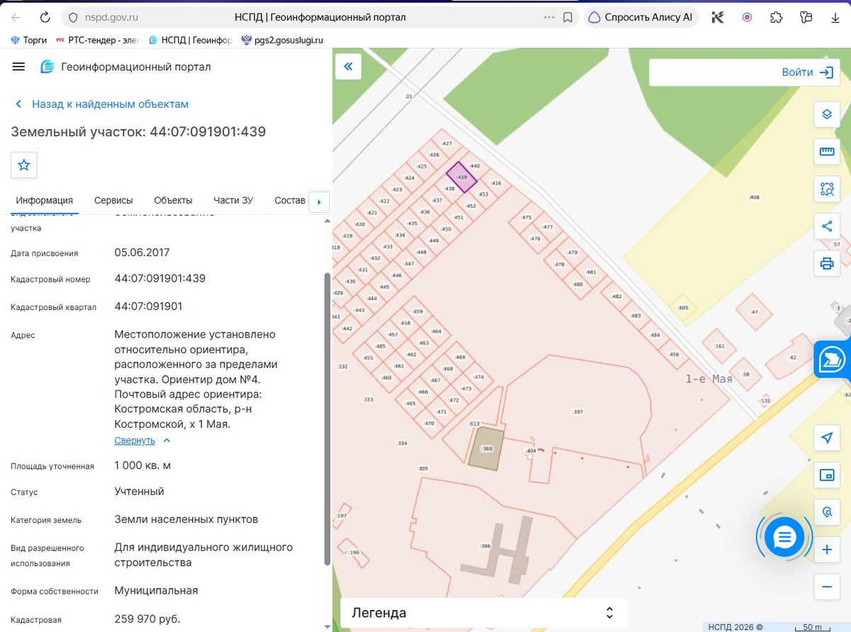 Аренда участка 10 сот. под ИЖС — Костромская область