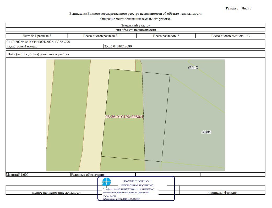 Продажа участка 20 сот. под ИЖС — Приморский край (010102:2080)