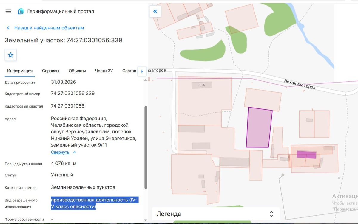 Аренда участка 40,76 сот. под производство