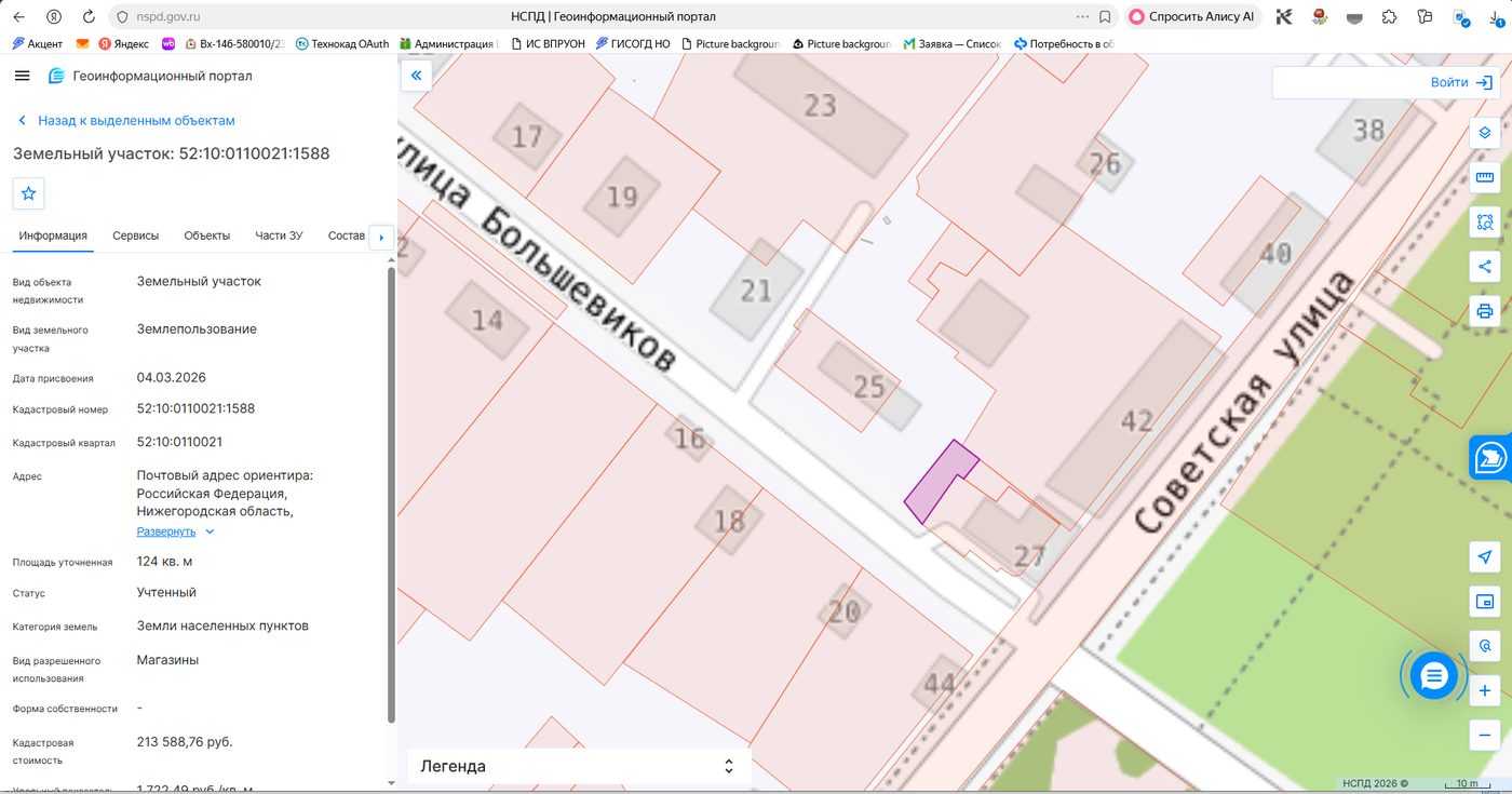 Аренда участка 1,24 сот. под магазин — обл. Нижегородск