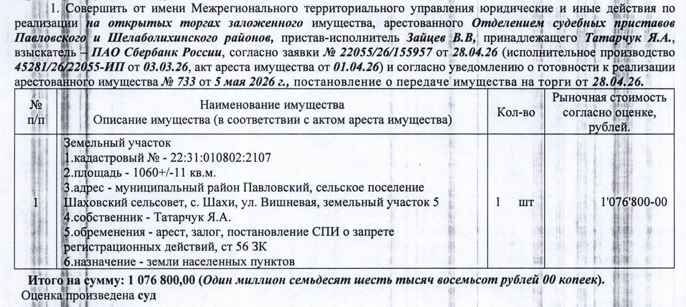 Участок 10,6 сот. под ЛПХ — Алтайский край