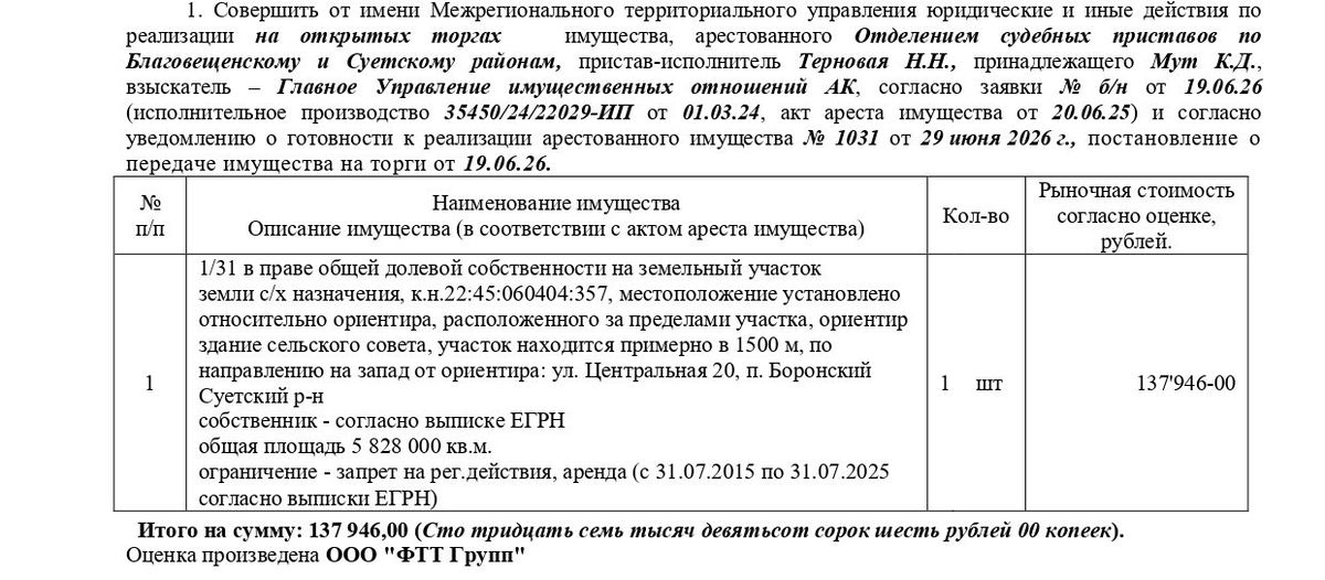 Аренда участка 582,8 га под сельхоз — Алтайский край