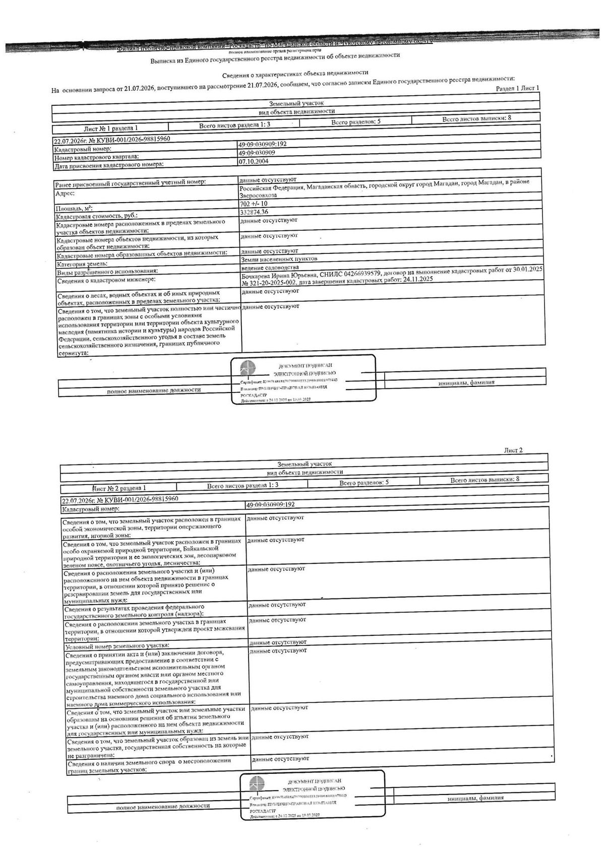 Продажа участка 7,02 сот. под садоводство