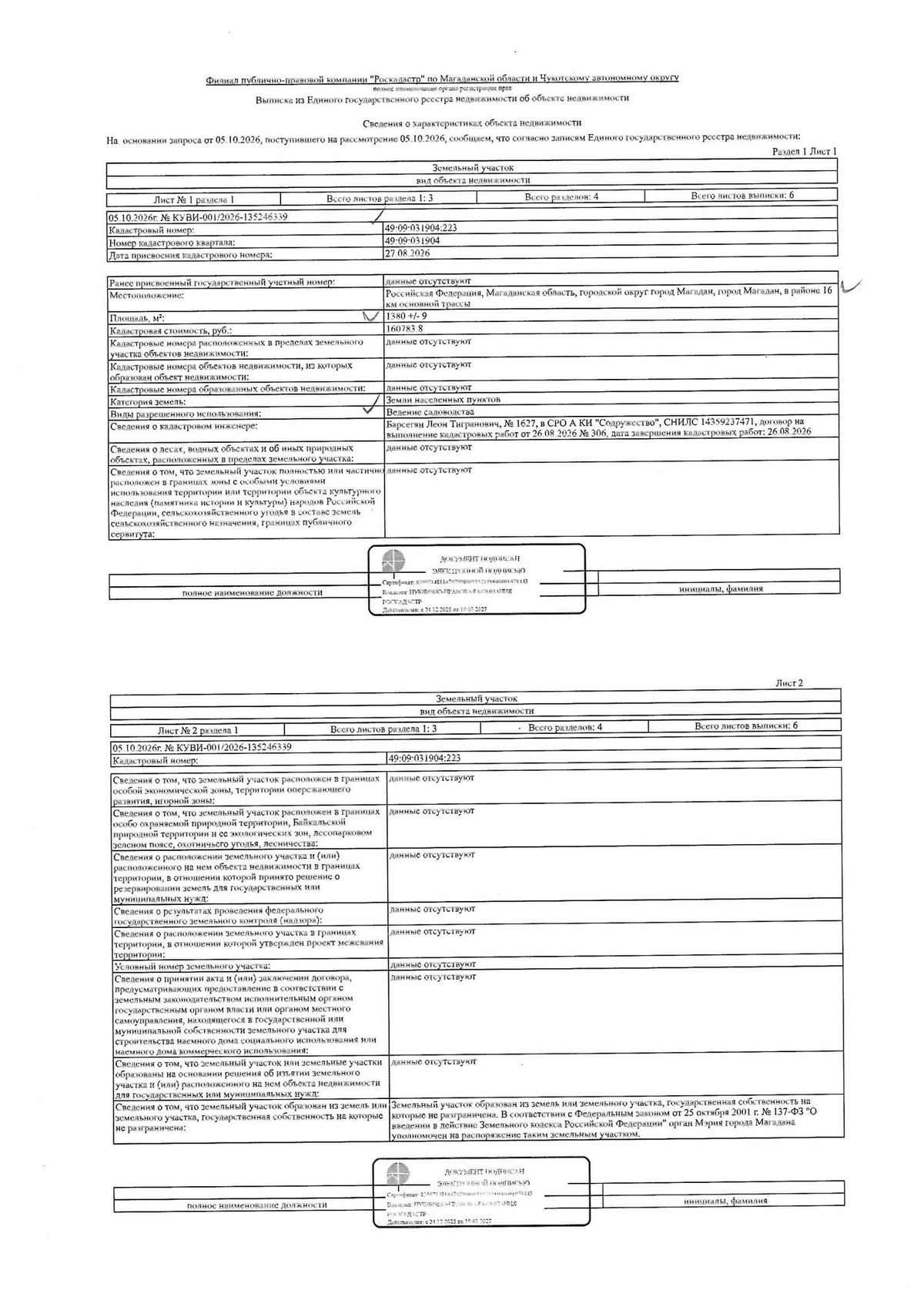 Аренда участка 13,8 сот. под садоводство