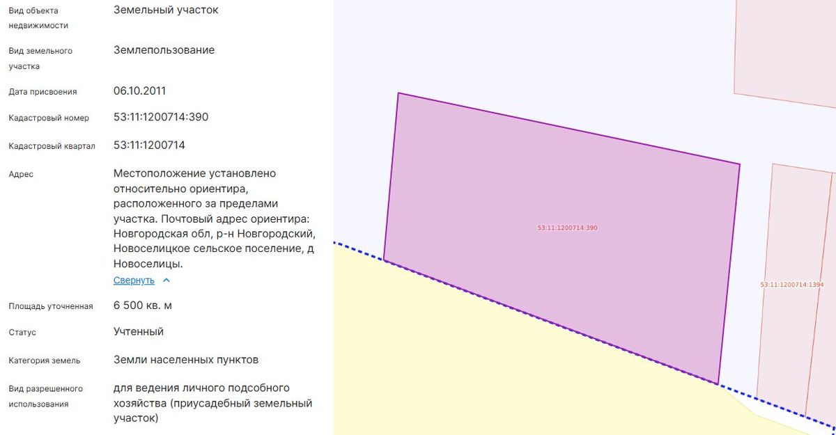 Продажа участка 65 сот. под ЛПХ — Новгородская область
