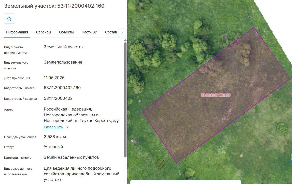 Аренда участка 35,88 сот. под ЛПХ — Новгородская